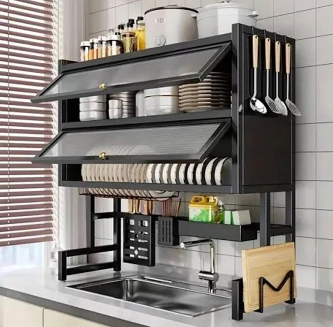 ESCURRIDOR DE PLATOS DOBLE TAPA